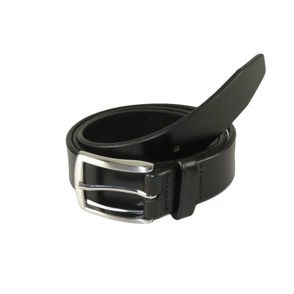 Men VALENTINI solid Leather Belt Classic Pin Buckle Big Sizes V801 black - J.Valintin Men's Wear Legend - 92176