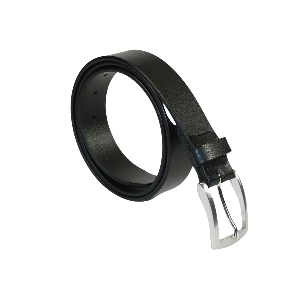 Men VALENTINI solid Leather Belt Classic Pin Buckle Big Sizes V801 black - J.Valintin Men's Wear Legend - 92176