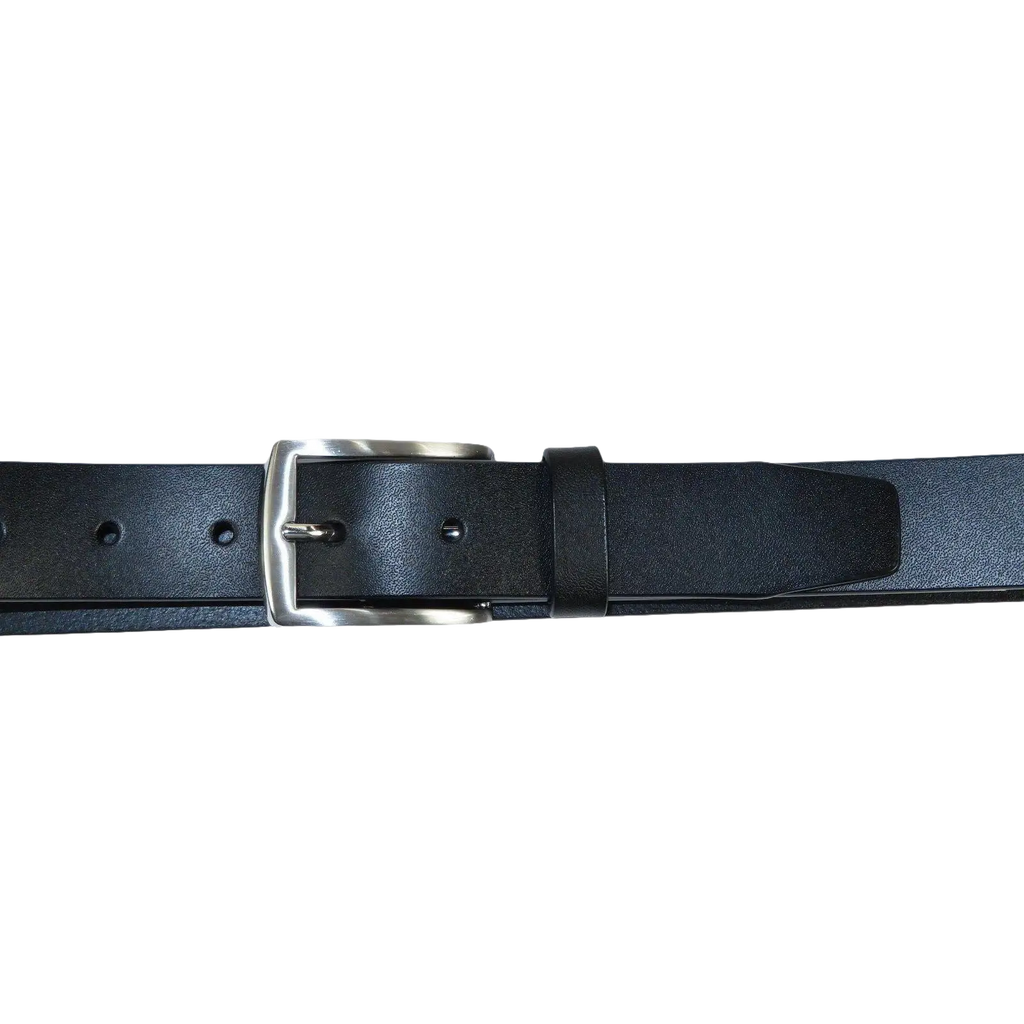 Men VALENTINI solid Leather Belt Classic Pin Buckle Big Sizes V801 black - J.Valintin Men's Wear Legend - 92176