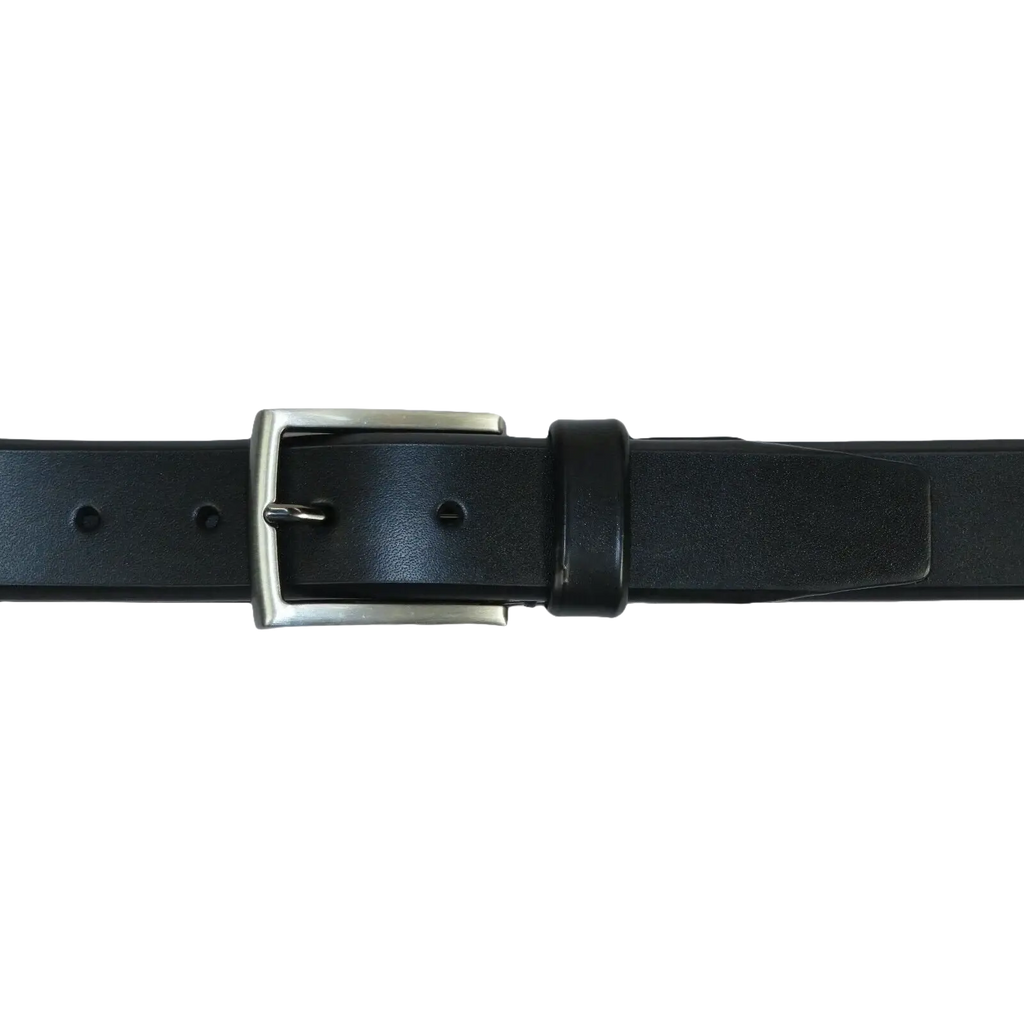 Men VALENTINI solid Leather Belt Classic Pin Buckle Business Dress V800 black - J.Valintin Men's Wear Legend - 92163