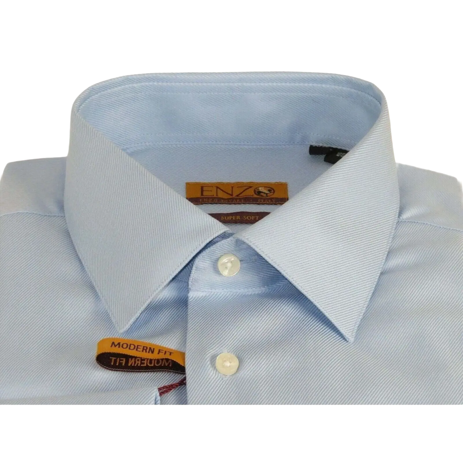 Mens 100% Egyptian Cotton Shirt French Cuffs Wrinkle resistance Enzo 61102 Blue - J.Valintin Men's Wear Legend - 393