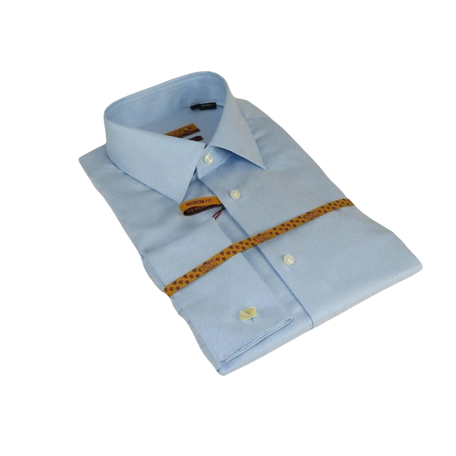 Mens 100% Egyptian Cotton Shirt French Cuffs Wrinkle resistance Enzo 61102 Blue - J.Valintin Men's Wear Legend - 393