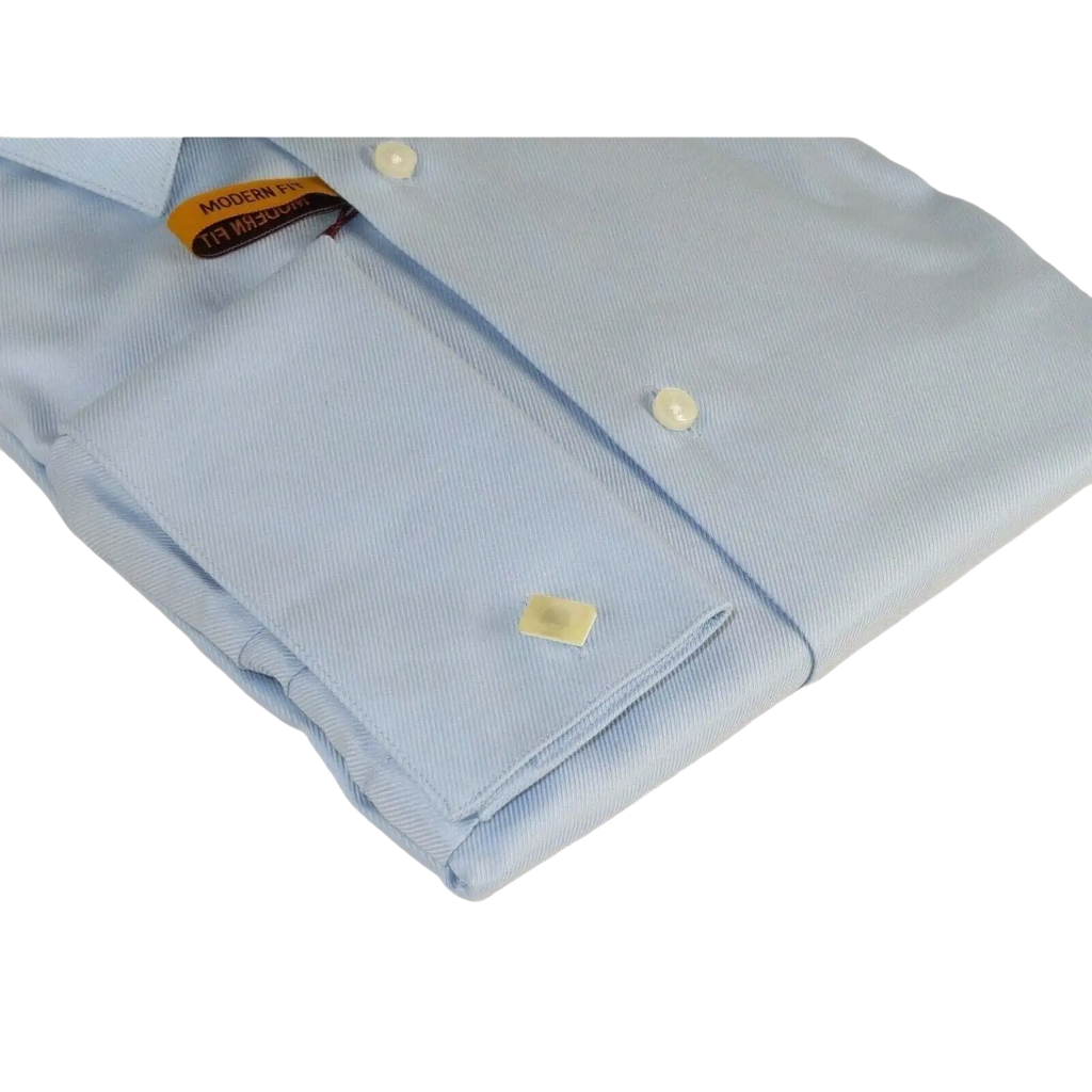 Mens 100% Egyptian Cotton Shirt French Cuffs Wrinkle resistance Enzo 61102 Blue - J.Valintin Men's Wear Legend - 393