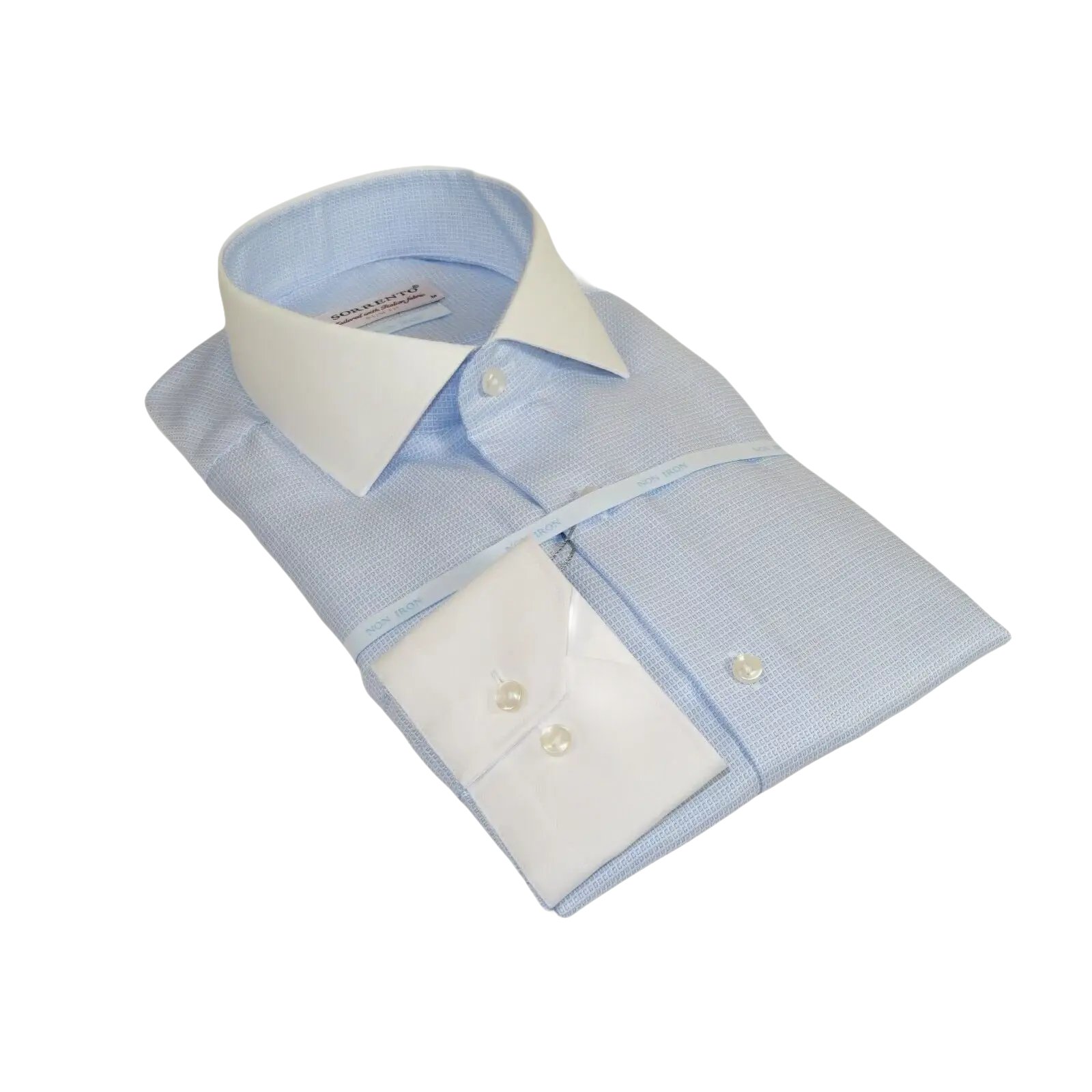 Mens 100% Italian Cotton Shirt High Quality Non Iron SORRENTO Turkey 4442 Blue - J.Valintin Men's Wear Legend - 96757