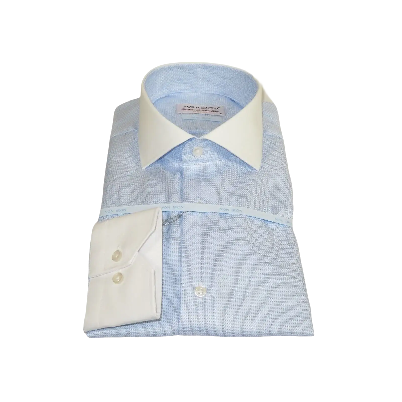 Mens 100% Italian Cotton Shirt High Quality Non Iron SORRENTO Turkey 4442 Blue - J.Valintin Men's Wear Legend - 96757