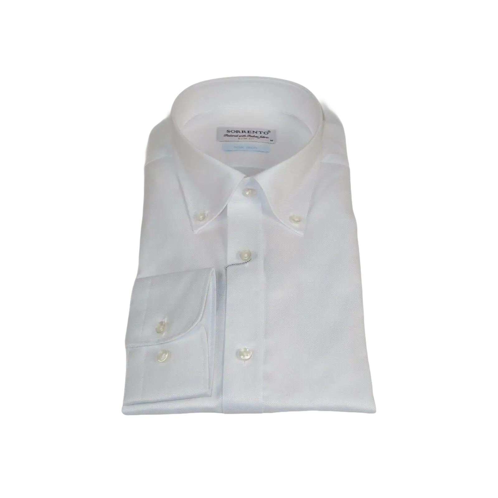 Mens 100% Italian Cotton Shirt Non Iron SORRENTO Button Down Oxford 4529 White - J.Valintin Men's Wear Legend - 98698