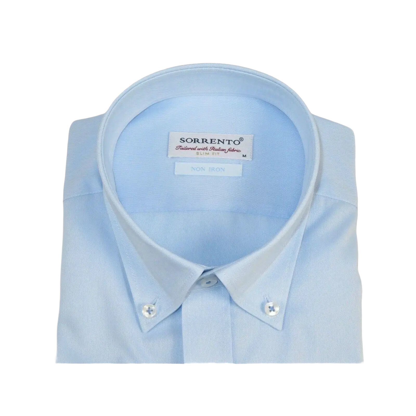 Mens 100% Italian Cotton Shirt Non Iron SORRENTO Button Down Oxford 4530 Blue - J.Valintin Men's Wear Legend - 98702