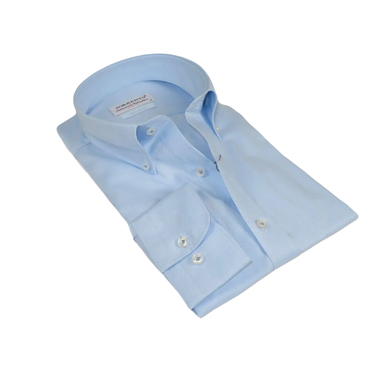 Mens 100% Italian Cotton Shirt Non Iron SORRENTO Button Down Oxford 4530 Blue - J.Valintin Men's Wear Legend - 98702