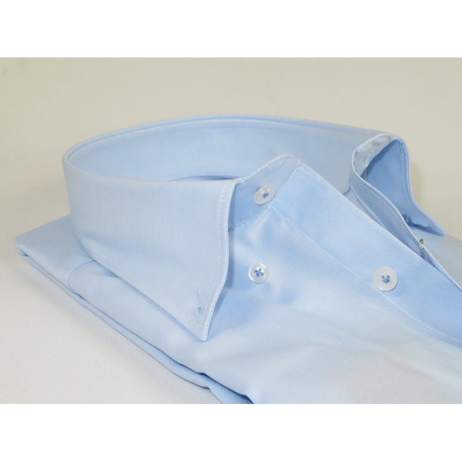 Mens 100% Italian Cotton Shirt Non Iron SORRENTO Button Down Oxford 4530 Blue - J.Valintin Men's Wear Legend - 98702
