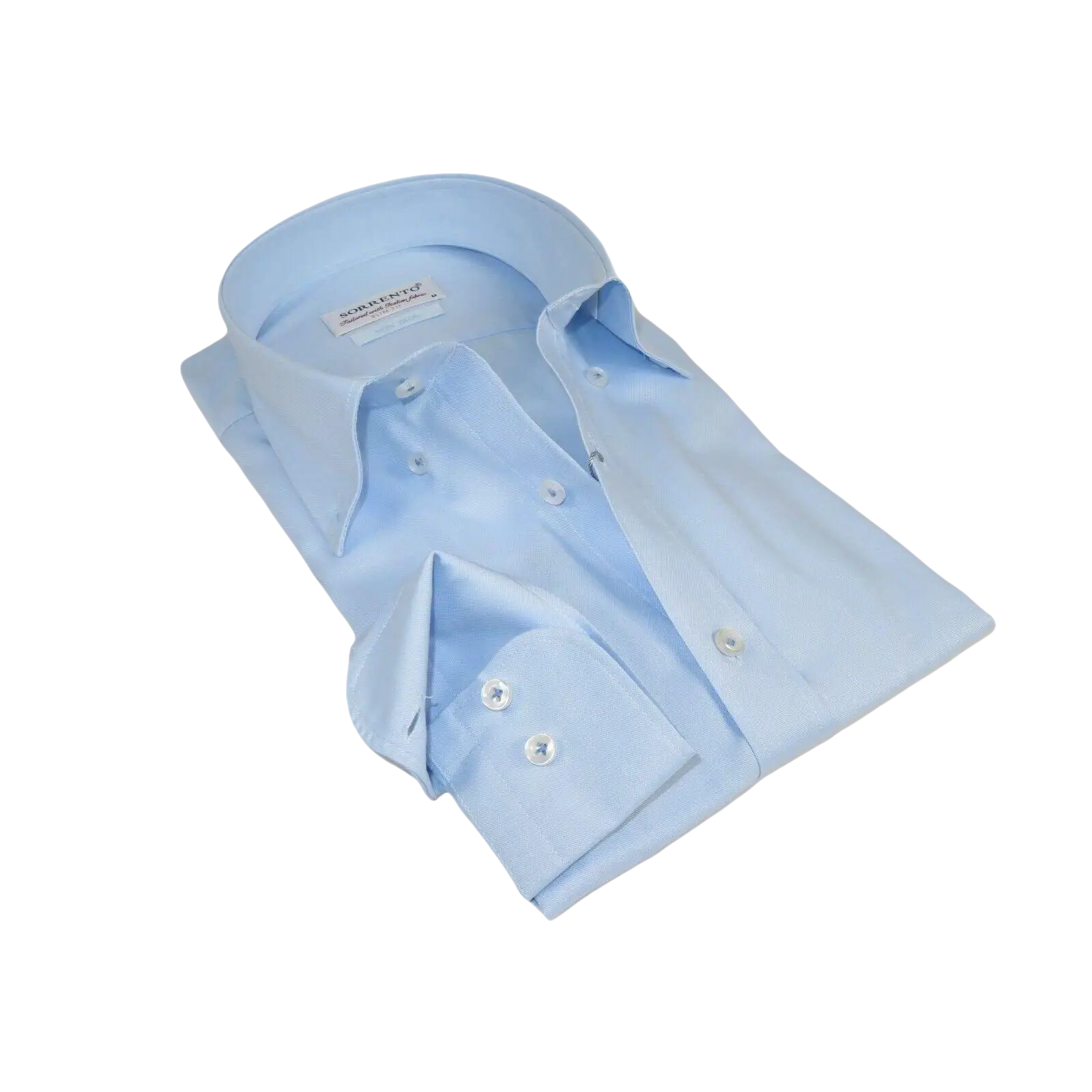 Mens 100% Italian Cotton Shirt Non Iron SORRENTO Button Down Oxford 4530 Blue - J.Valintin Men's Wear Legend - 98702