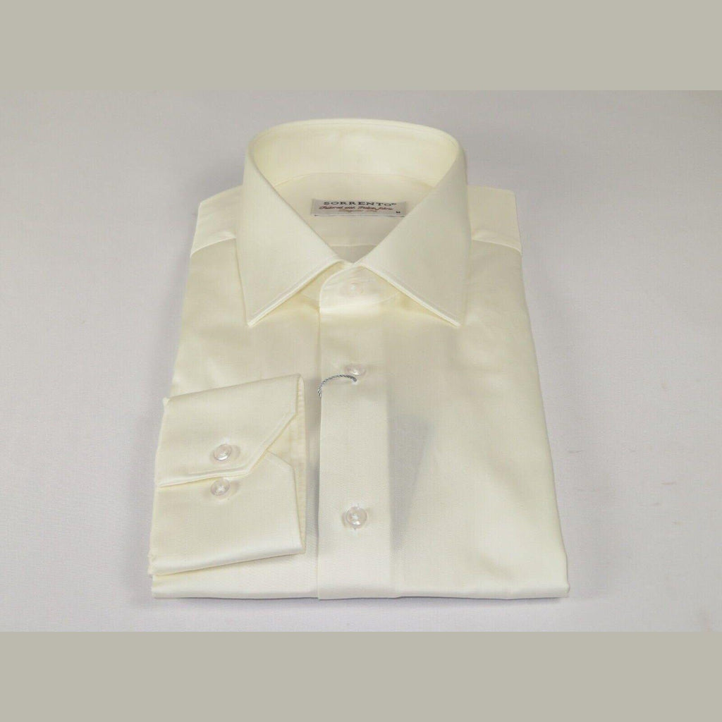 Mens 100% Italian Sheen Cotton Shirt High Quality SORRENTO Turkey 4791 Ivory - J.Valintin Men's Wear Legend - 96805