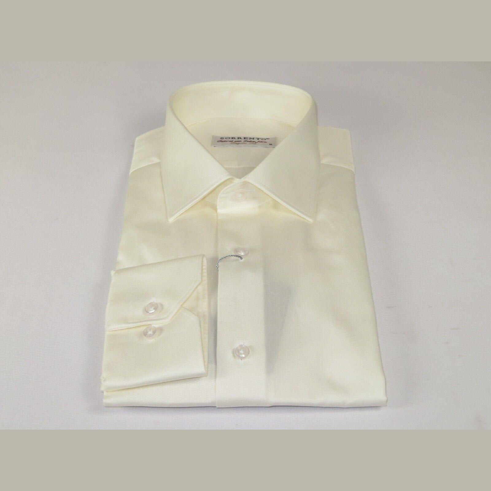 Mens 100% Italian Sheen Cotton Shirt High Quality SORRENTO Turkey 4791 Ivory - J.Valintin Men's Wear Legend - 96805