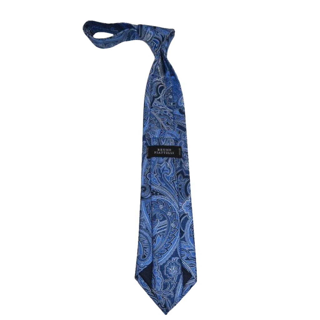 Men's 100% Silk Necktie By Bruno Piattelli Paisley Floral Fancy BP13 Royal Blue - J.Valintin Men's Wear Legend - BP13
