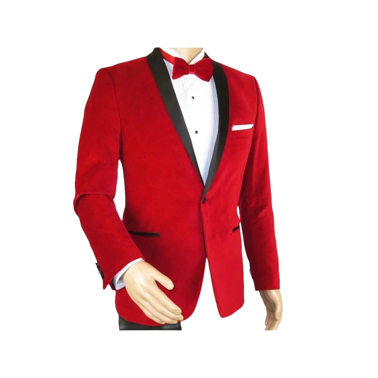 Mens Adolfo Velvet Dinner Jacket Shawl Satin Stage singer 3016J Christmas Red - J.Valintin Men's Wear Legend - 1907