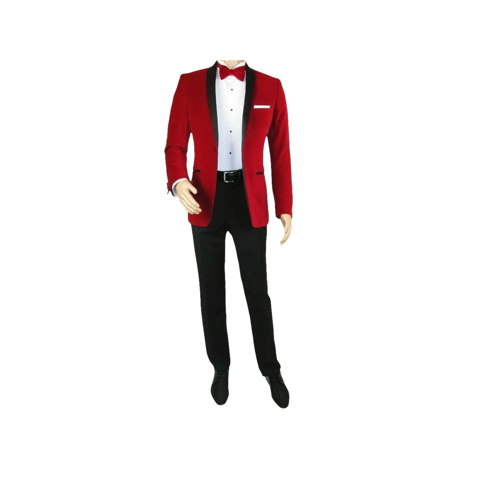 Mens Adolfo Velvet Dinner Jacket Shawl Satin Stage singer 3016J Christmas Red - J.Valintin Men's Wear Legend - 1907