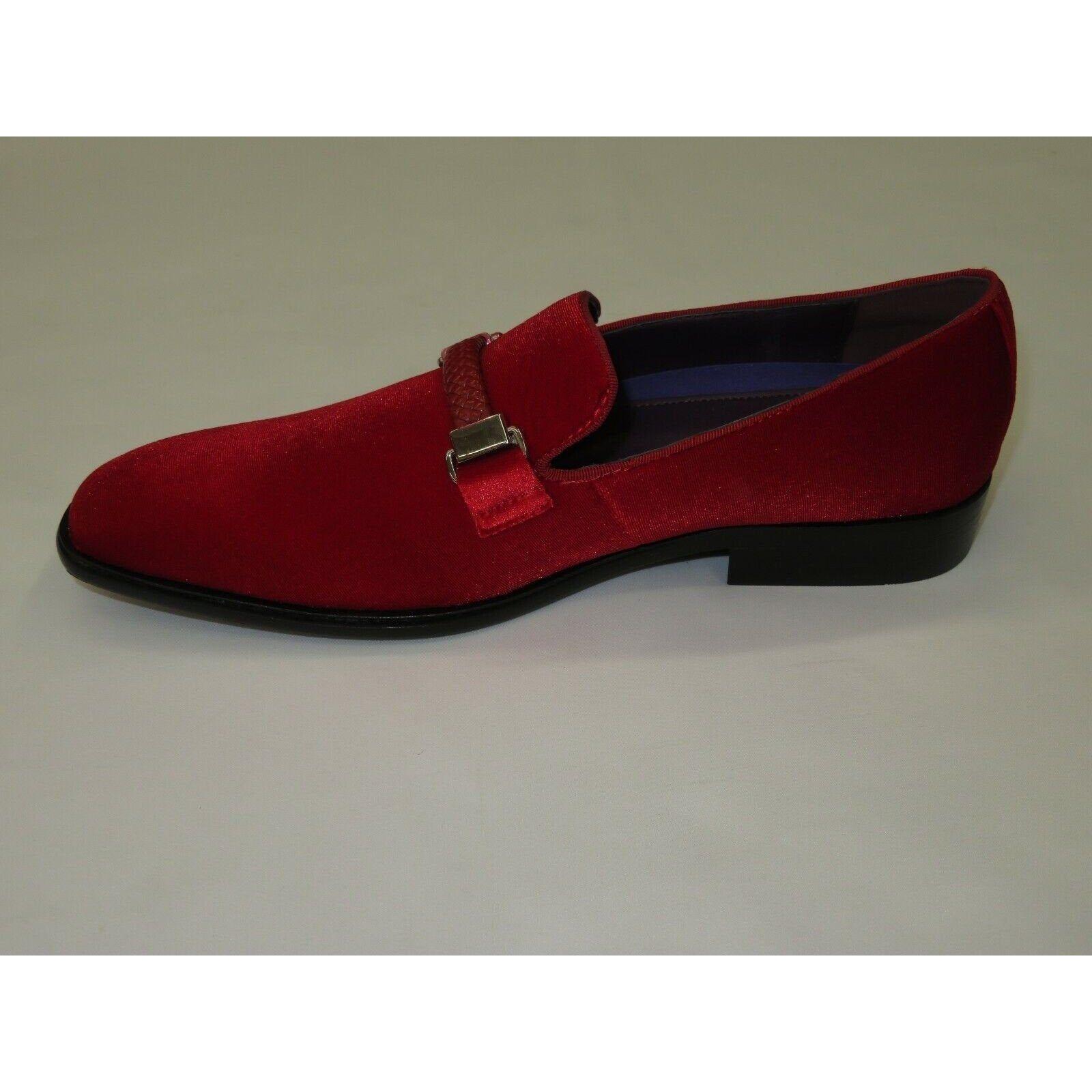 Mens AFTER MIDNIGHT Formal Stage Dress shoes Slip on Soft Velvet 6753 Red - J.Valintin Men's Wear Legend - 93387