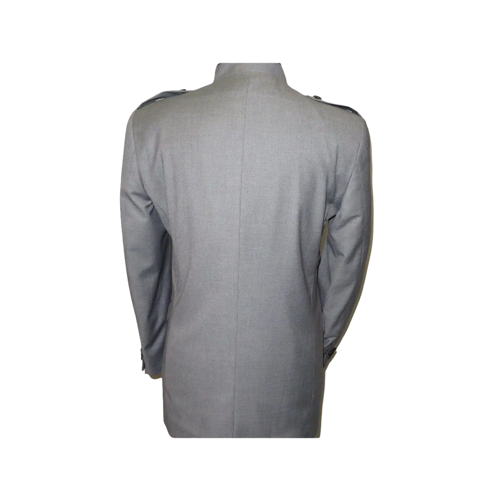 Mens Apollo King Banded Collarless suit Chinese Mandarin Wide leg AG93 Gray - J.Valintin Men's Wear Legend - 31637