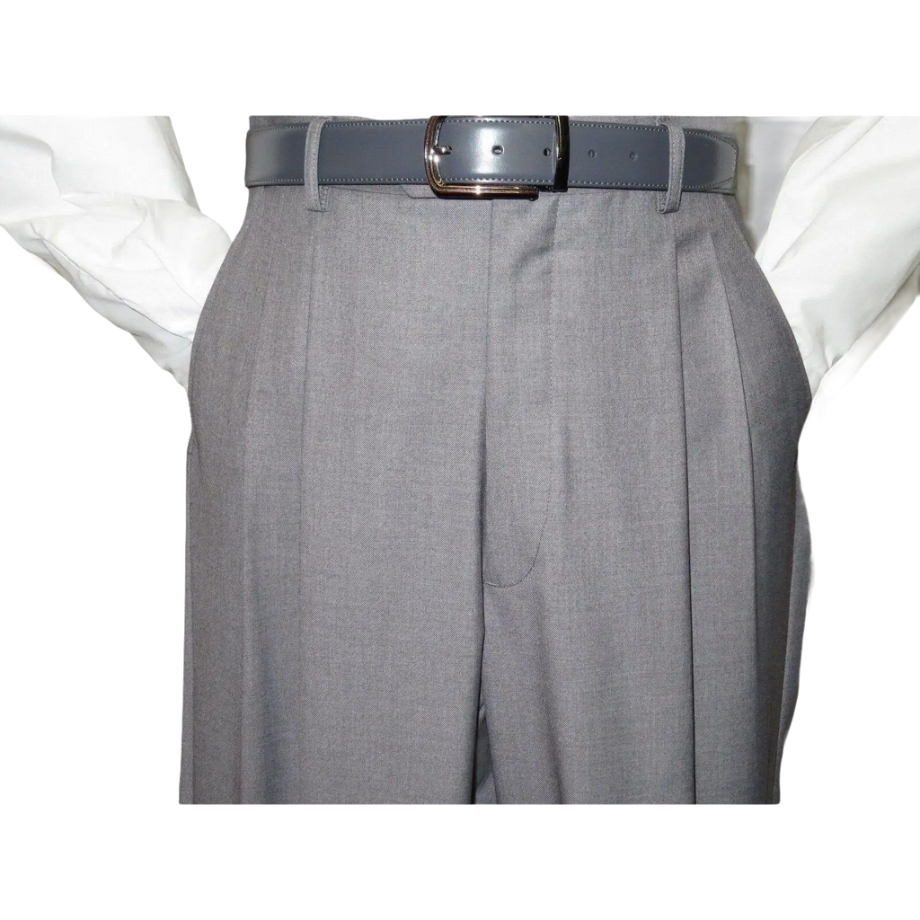 Mens Apollo King Banded Collarless suit Chinese Mandarin Wide leg AG93 Gray - J.Valintin Men's Wear Legend - 31637