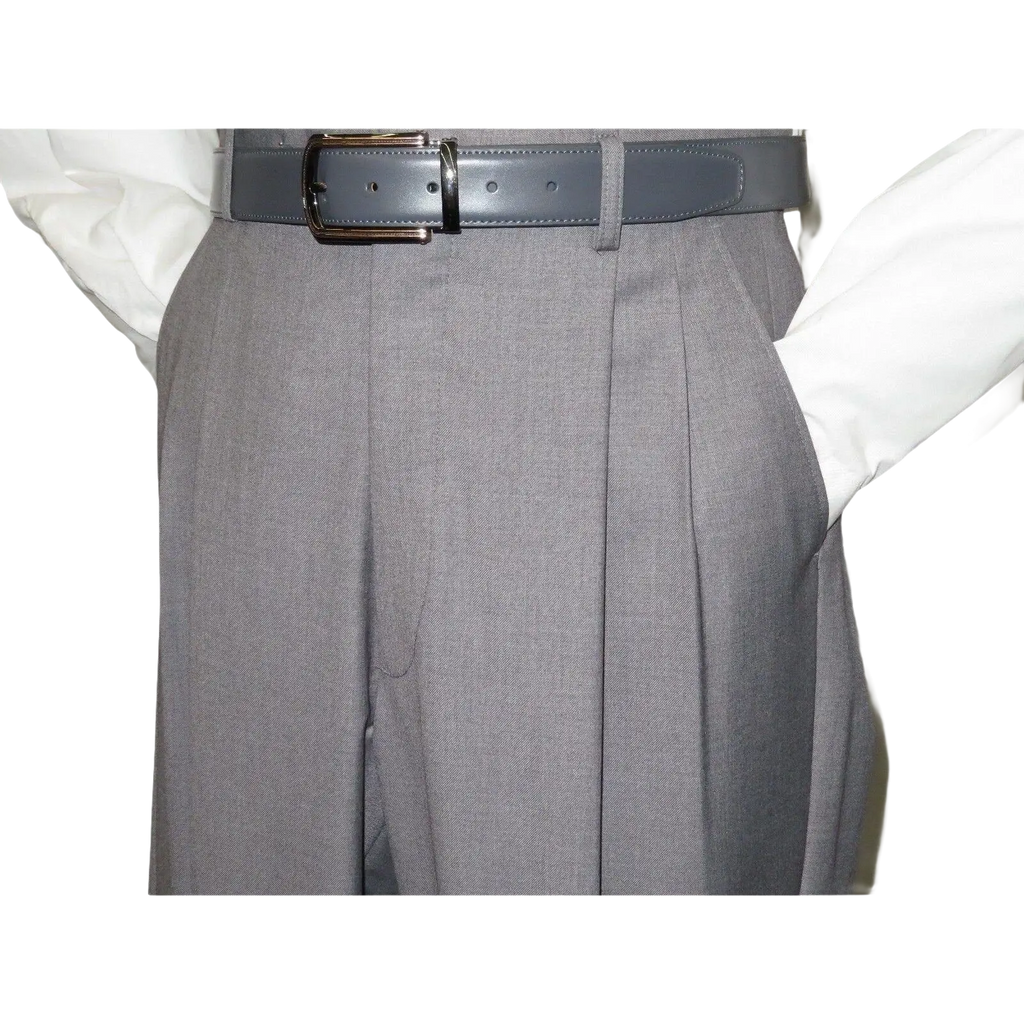Mens Apollo King Banded Collarless suit Chinese Mandarin Wide leg AG93 Gray - J.Valintin Men's Wear Legend - 31637