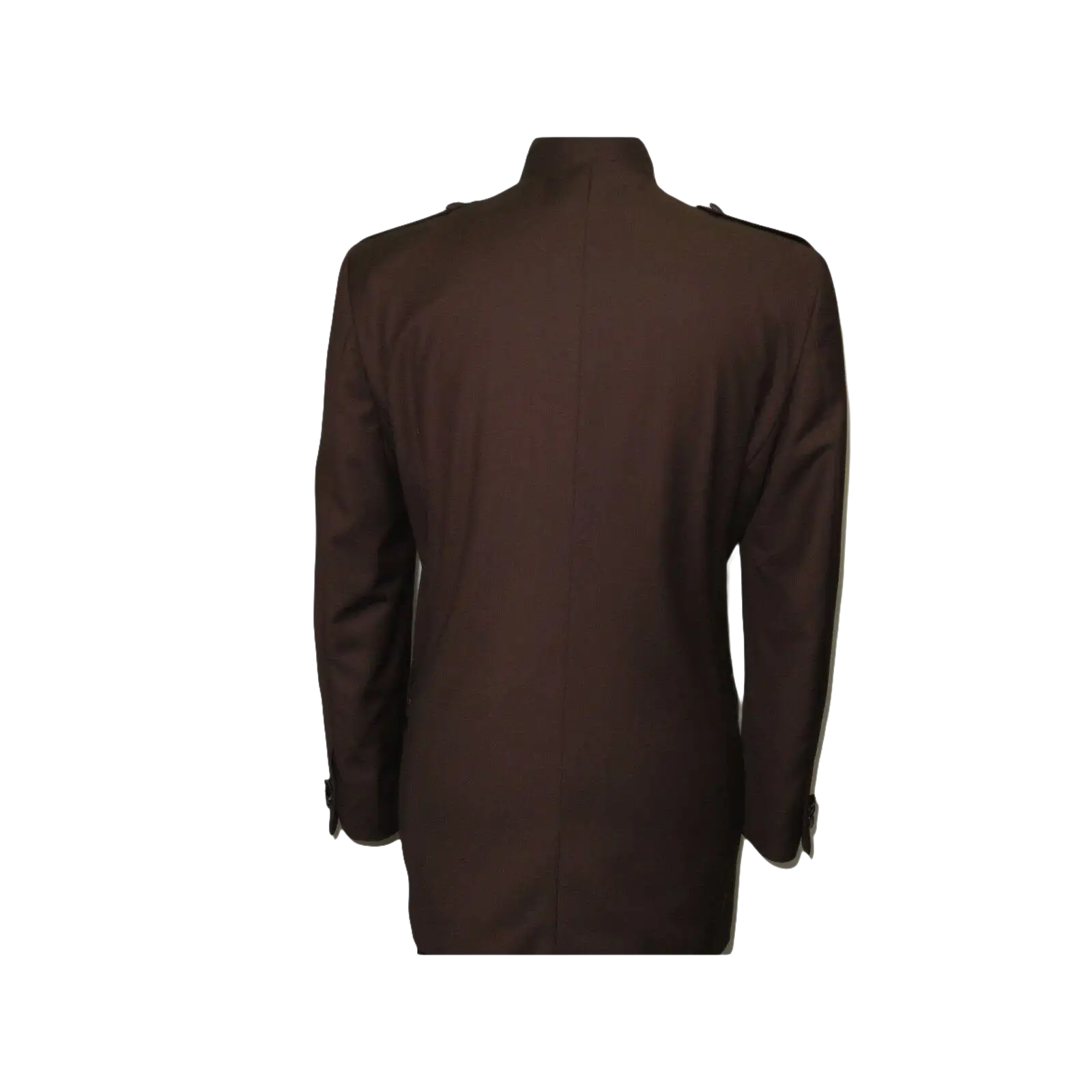 Mens Apollo King Banded Collarless suit Chinese Mandarin Wide leg AG94 Brown - J.Valintin Men's Wear Legend - 31685