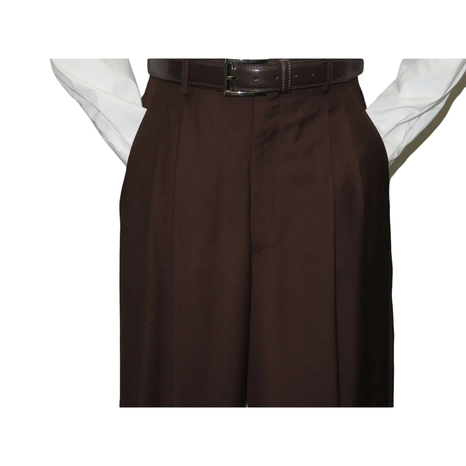 Mens Apollo King Banded Collarless suit Chinese Mandarin Wide leg AG94 Brown - J.Valintin Men's Wear Legend - 31685