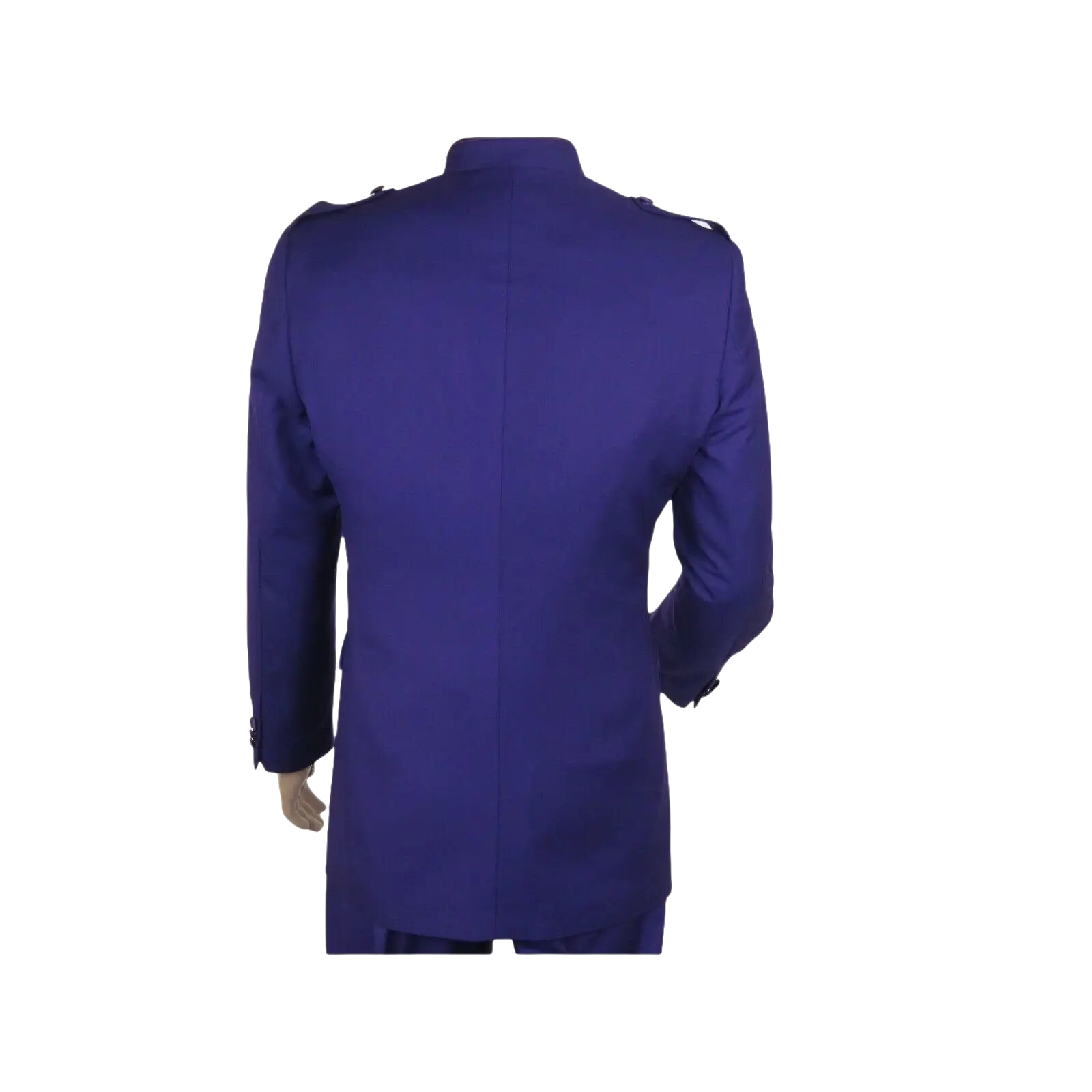 Mens Apollo King Banded Collarless suit Chinese Mandarin Wide leg AG95 Purple - J.Valintin Men's Wear Legend - 74411