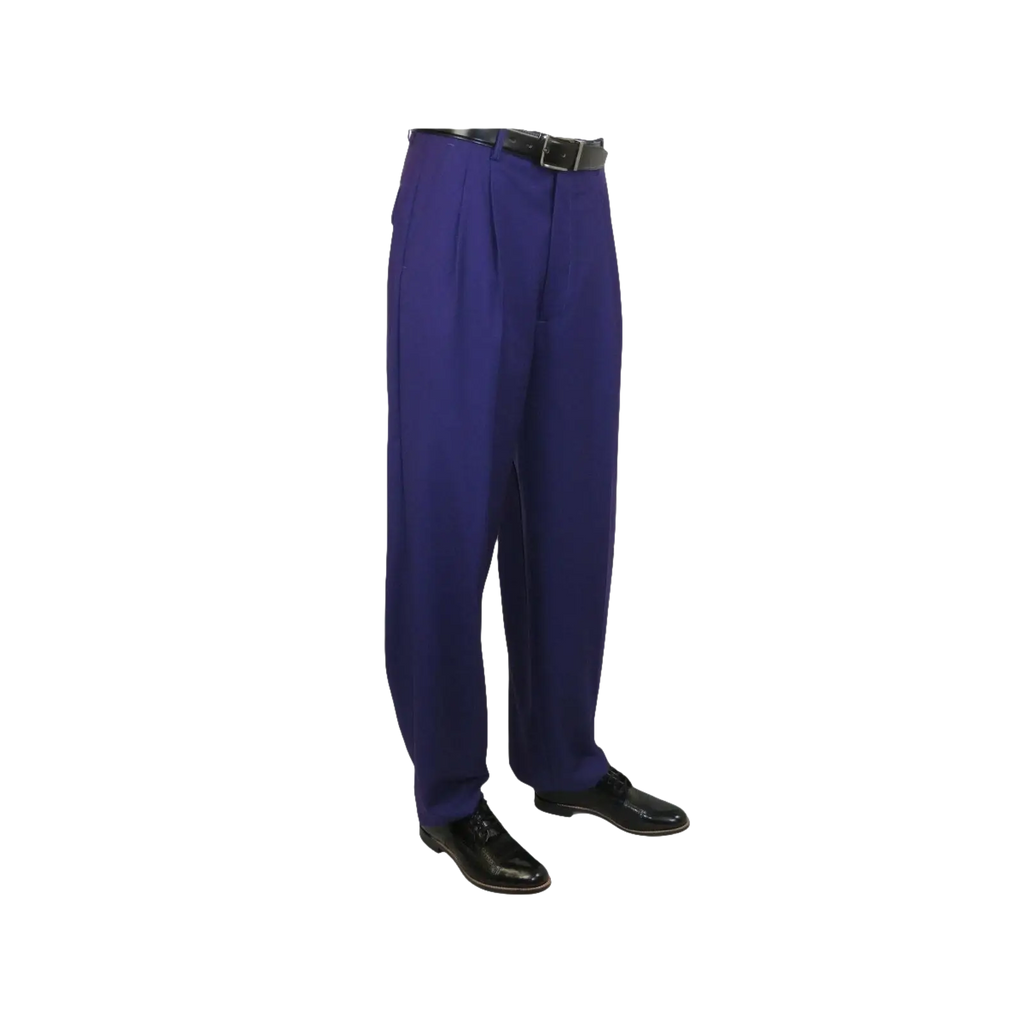 Mens Apollo King Banded Collarless suit Chinese Mandarin Wide leg AG95 Purple - J.Valintin Men's Wear Legend - 74411