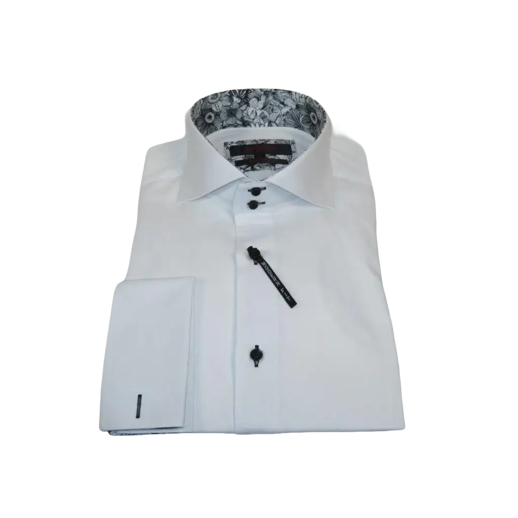 Men's Axxess Turkey Shirt 100% Cotton High Collar 224 - 13 French Cuffs White - J.Valintin Men's Wear Legend - 224 - 13 White - M