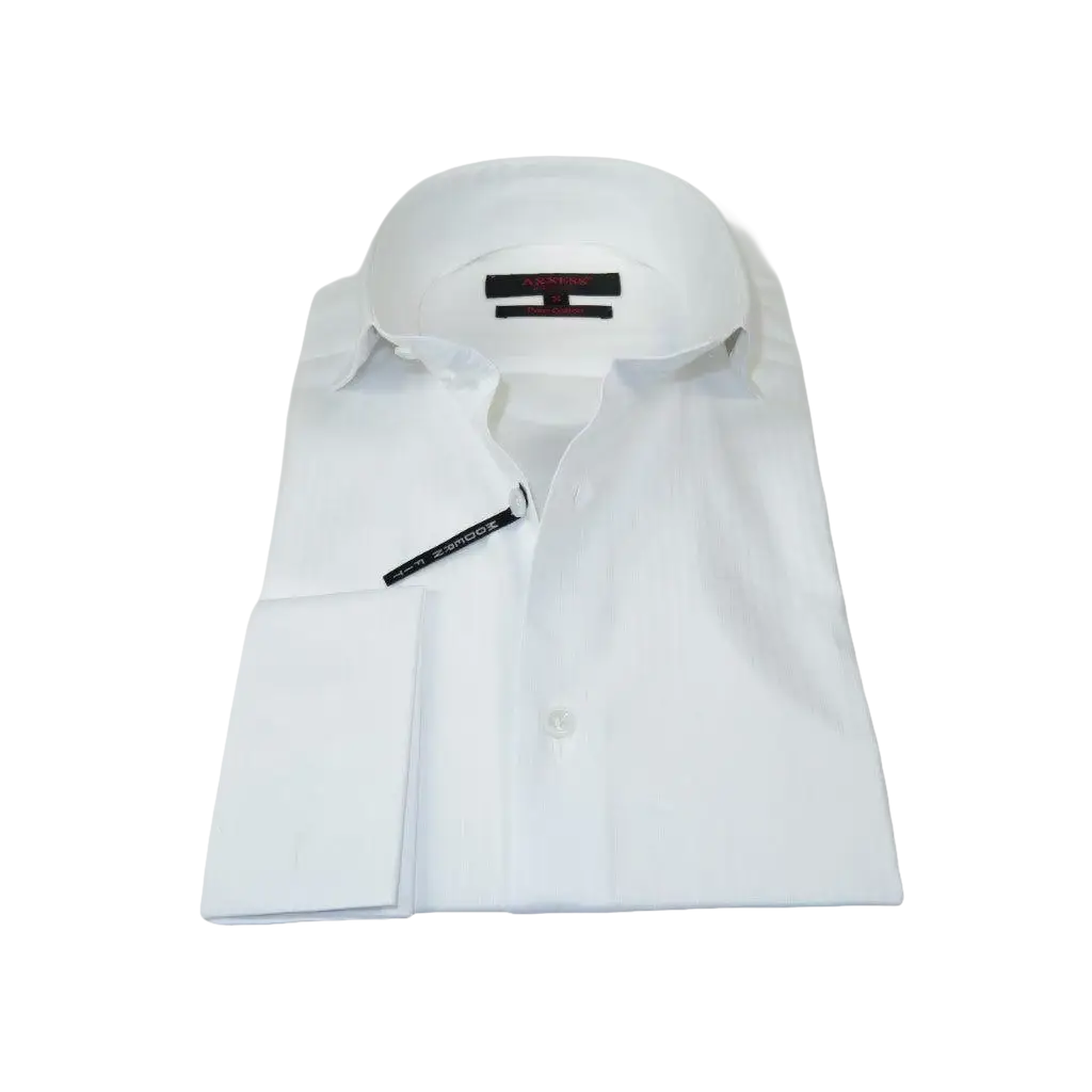 Men's Axxess Turkey Shirt 100% Egyptian Cotton 224 - 04 French Cuffs White - J.Valintin Men's Wear Legend - 224 - 04 White - M