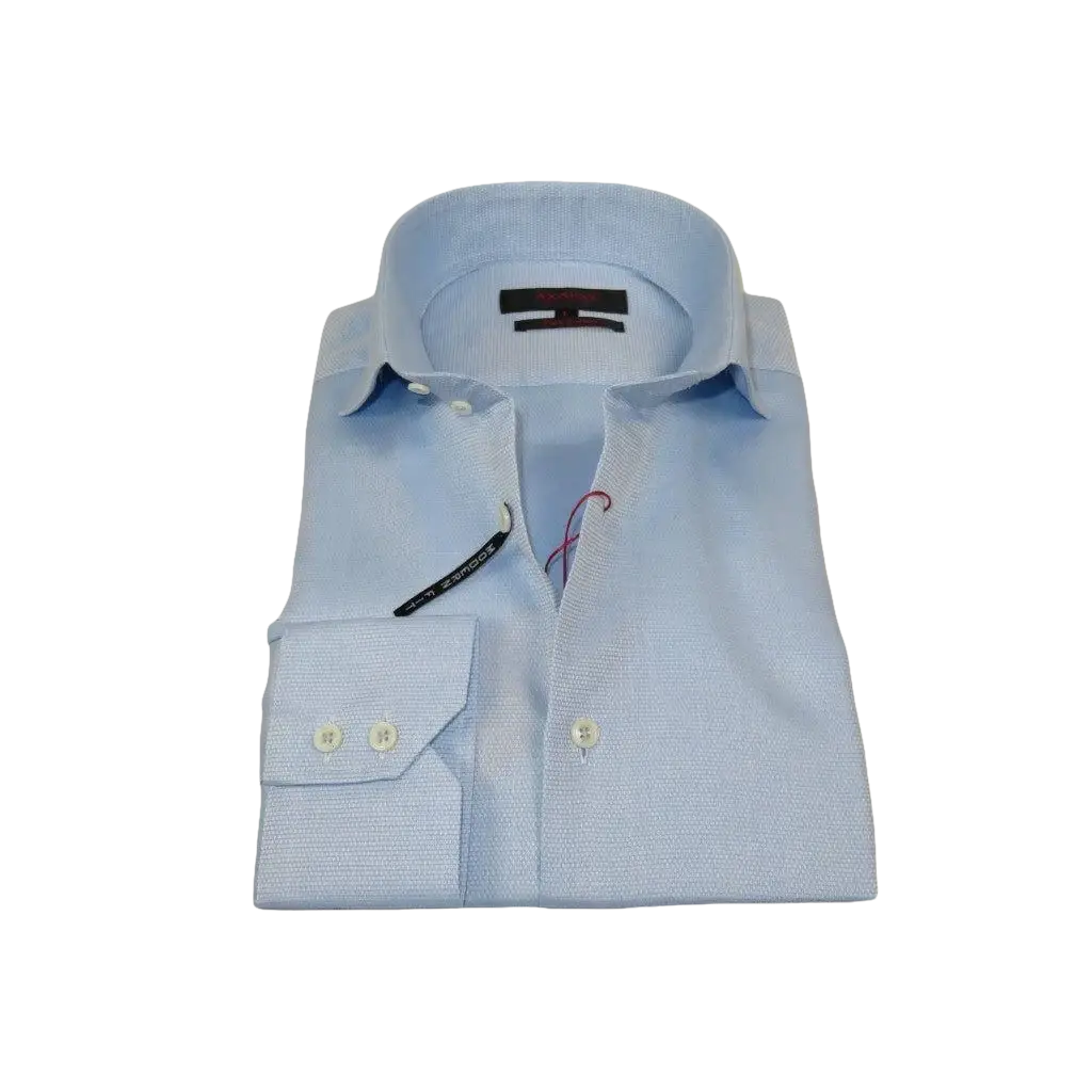 Men's Axxess Turkey Shirt 100% Egyptian Cotton High Collar 224 - 02 Blue Pique - J.Valintin Men's Wear Legend - 224 - 02 Blue - L