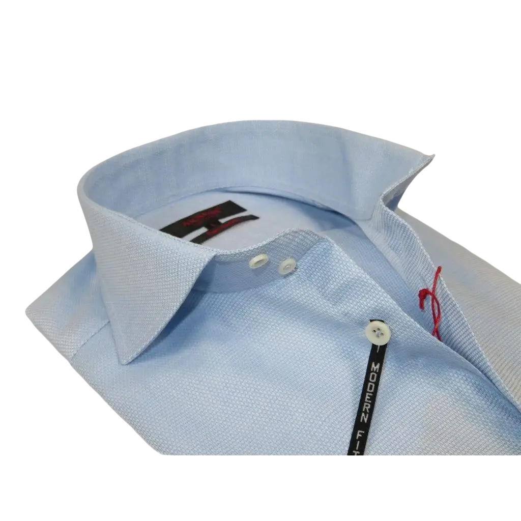 Men's Axxess Turkey Shirt 100% Egyptian Cotton High Collar 224 - 02 Blue Pique - J.Valintin Men's Wear Legend - 224 - 02 Blue - L