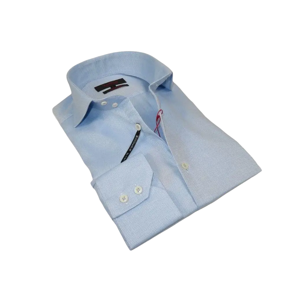 Men's Axxess Turkey Shirt 100% Egyptian Cotton High Collar 224 - 02 Blue Pique - J.Valintin Men's Wear Legend - 224 - 02 Blue - L