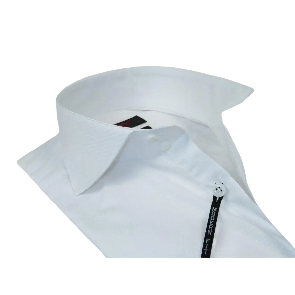 Men's Axxess Turkey Shirt 100% Egyptian Cotton High Collar 224 - 03 White Pique - J.Valintin Men's Wear Legend - 224 - 03 white - M