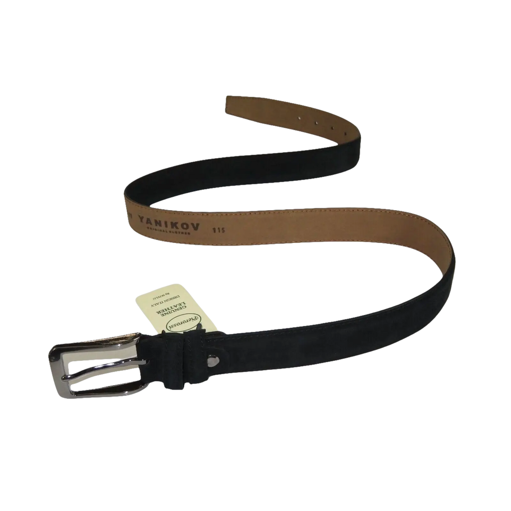 Mens Black Genuine Suede Soft Leather Belt PIERO ROSSI Turkey # Black - C - J.Valintin Men's Wear Legend - 97170