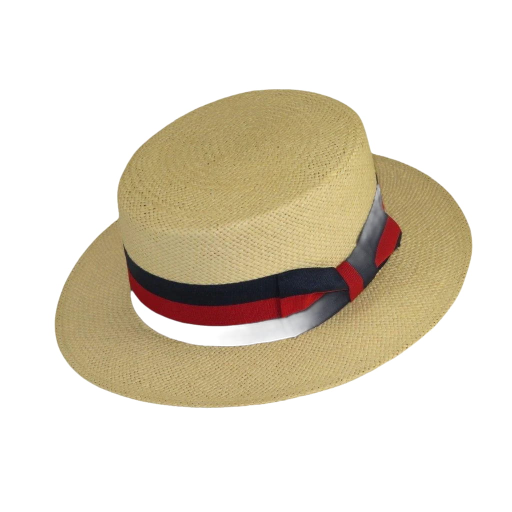 Men's Boater Skimmer Natural Straw Flat Crown GAUCHO Hat BC632 Natural - J.Valintin Men's Wear Legend - BC632 Natural - S