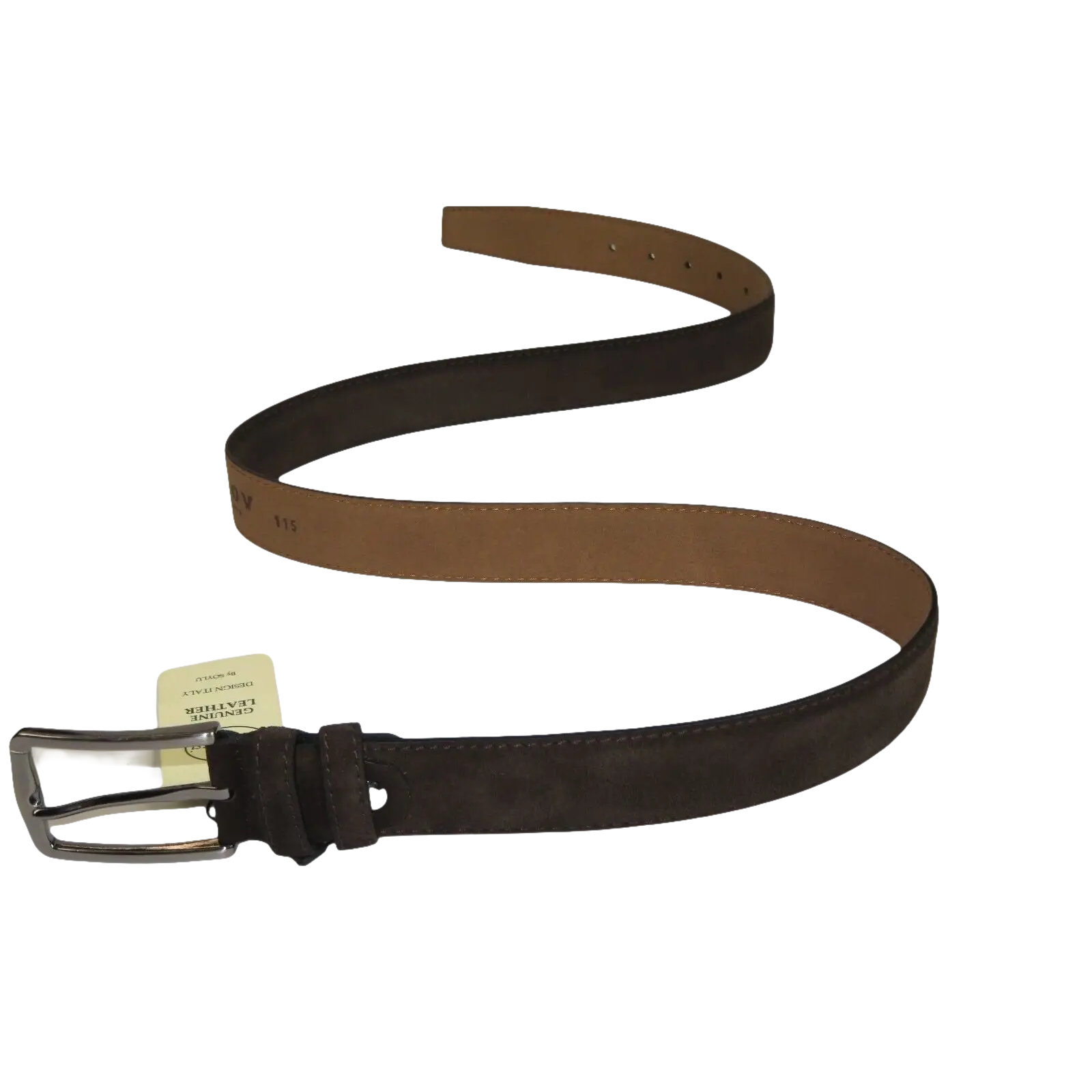 Mens Brown Genuine Suede Soft Leather Belt PIERO ROSSI From Turkey # Brown - C - J.Valintin Men's Wear Legend - 97182