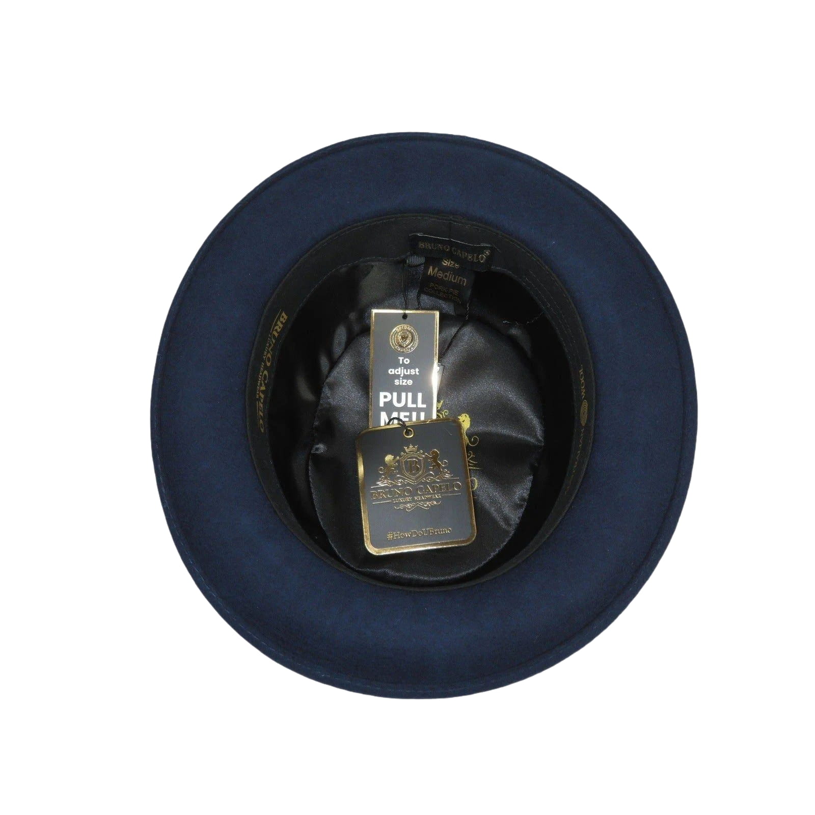 Mens Bruno Capelo Dress Hat Australian Wool Crushable Pork Pie Jazz PP102 Navy - J.Valintin Men's Wear Legend - PP102 - Navy - S