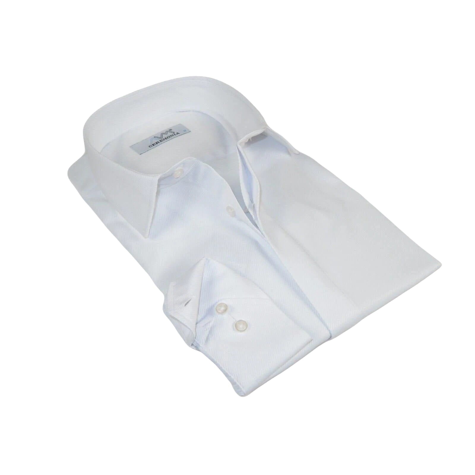 Mens CEREMONIA Formal Shirt Hidden Button 100% Cotton Slim Fit #9010 13 White - J.Valintin Men's Wear Legend - 97115