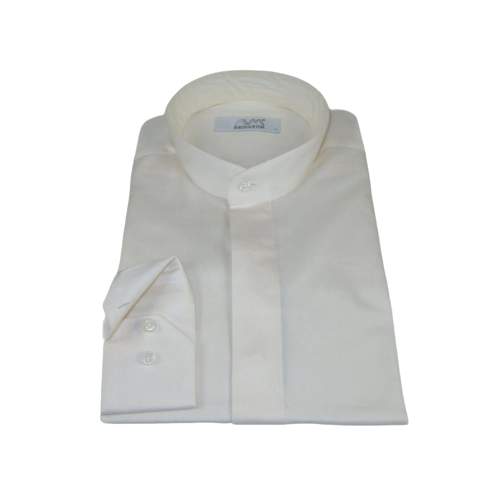 Mens CEREMONIA Pastor Shirt 100% Cotton Turkey Banded Collar #stn 17 hyk Ivory - J.Valintin Men's Wear Legend - 96994