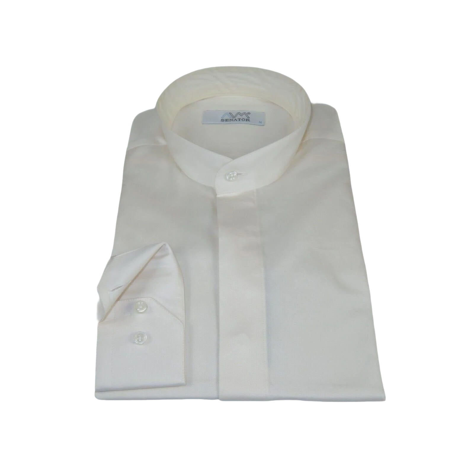 Mens CEREMONIA Pastor Shirt 100% Cotton Turkey Banded Collar #stn 17 hyk Ivory - J.Valintin Men's Wear Legend - 96994