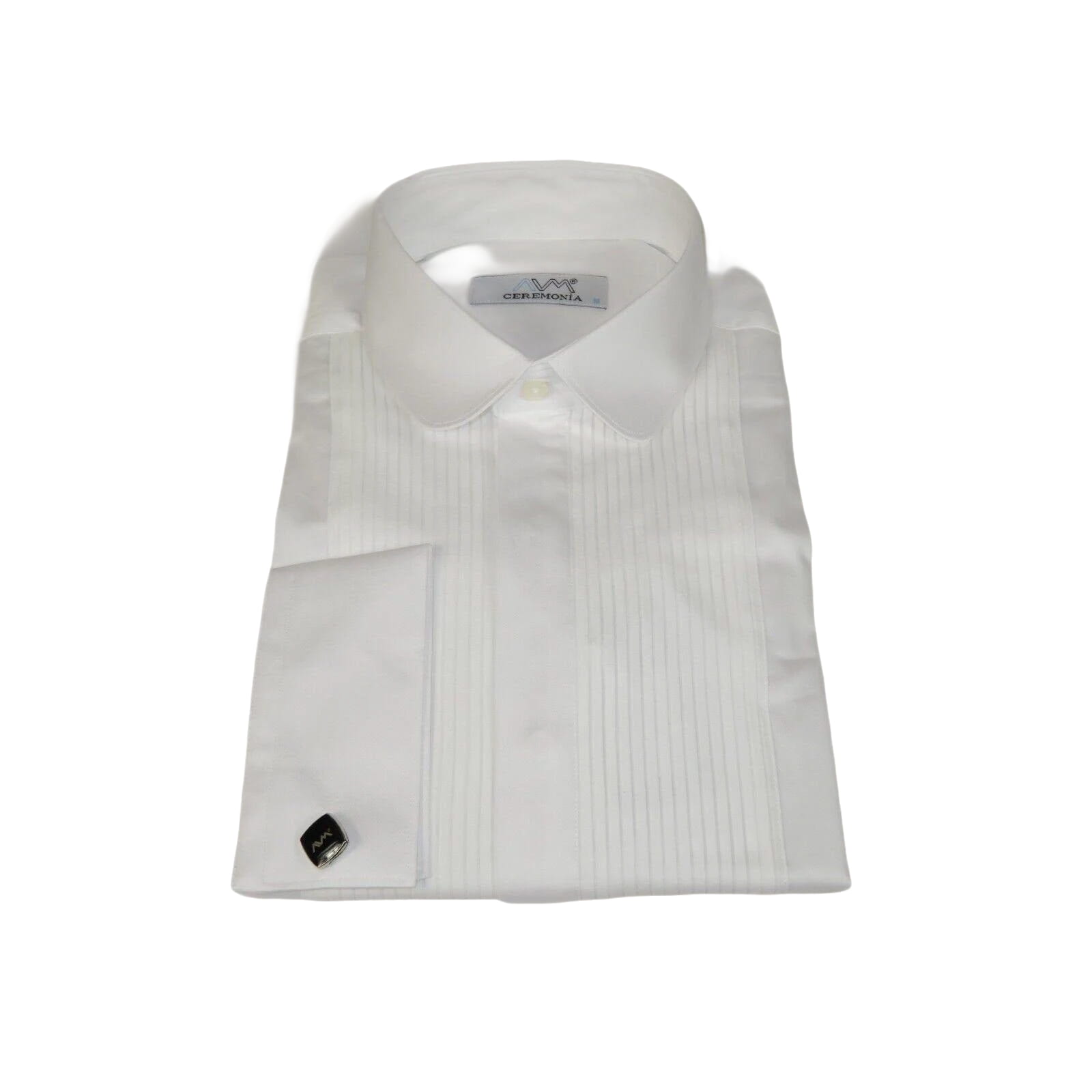 Mens CEREMONIA Tuxedo Formal Shirt 100% Cotton Turkey Slim Fit #stn 13 ata White - J.Valintin Men's Wear Legend - 97014