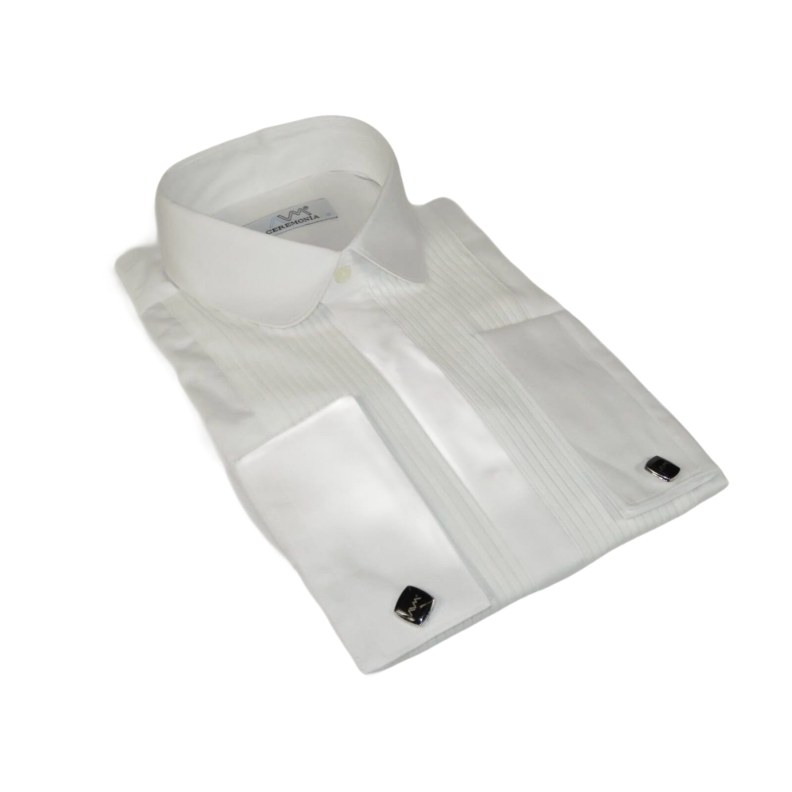 Mens CEREMONIA Tuxedo Formal Shirt 100% Cotton Turkey Slim Fit #stn 13 ata White - J.Valintin Men's Wear Legend - 97014