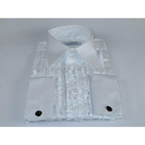 Mens CEREMONIA Tuxedo Ruffle Shirt 100% Cotton Turkey Slim Fit #paris 13 White - J.Valintin Men's Wear Legend - Paris - 13 White - M