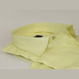 Men's Ciazzo Turkey 100% Linen Breathable Shirt Short Sleeves #Linen 22 Yellow - J.Valintin Men's Wear Legend - 101059