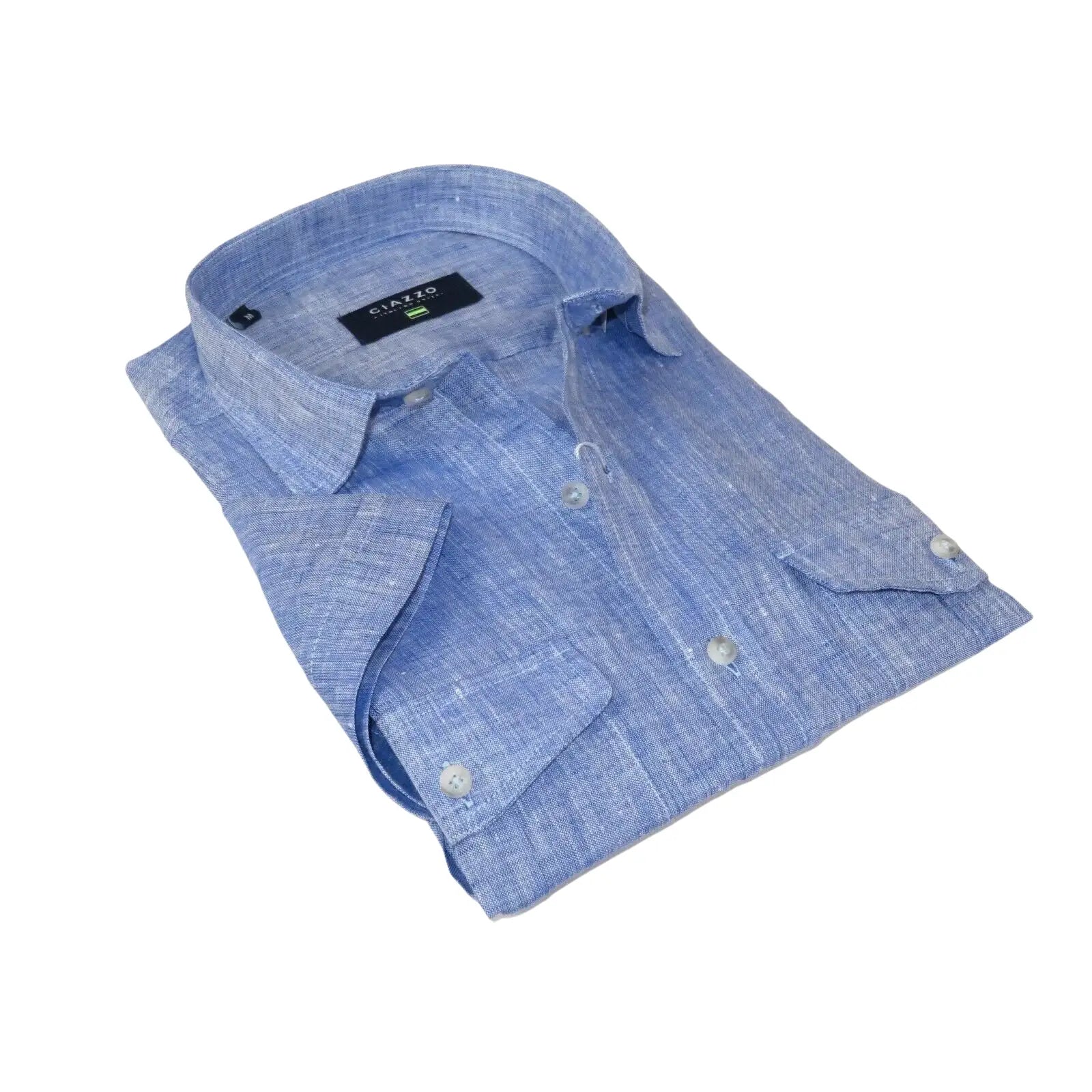 Mens Ciazzo Turkey 100% Linen Breathable Shirt Short Sleeves #Linen 33 Dark Blue - J.Valintin Men's Wear Legend - 101055