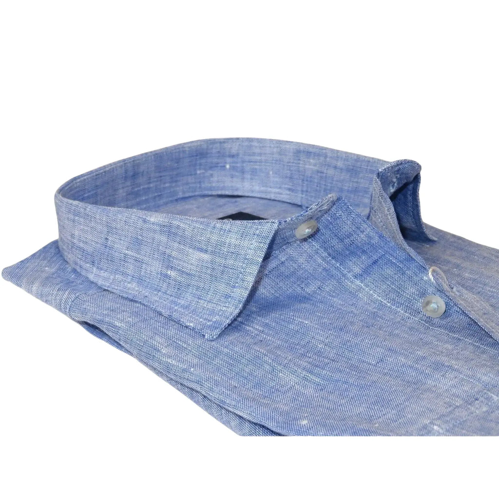 Mens Ciazzo Turkey 100% Linen Breathable Shirt Short Sleeves #Linen 33 Dark Blue - J.Valintin Men's Wear Legend - 101055