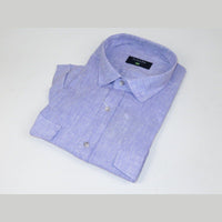 Men's Ciazzo Turkey 100% Linen Breathable Shirt Short Sleeves #Linen 65 Lavender - J.Valintin Men's Wear Legend - 101087