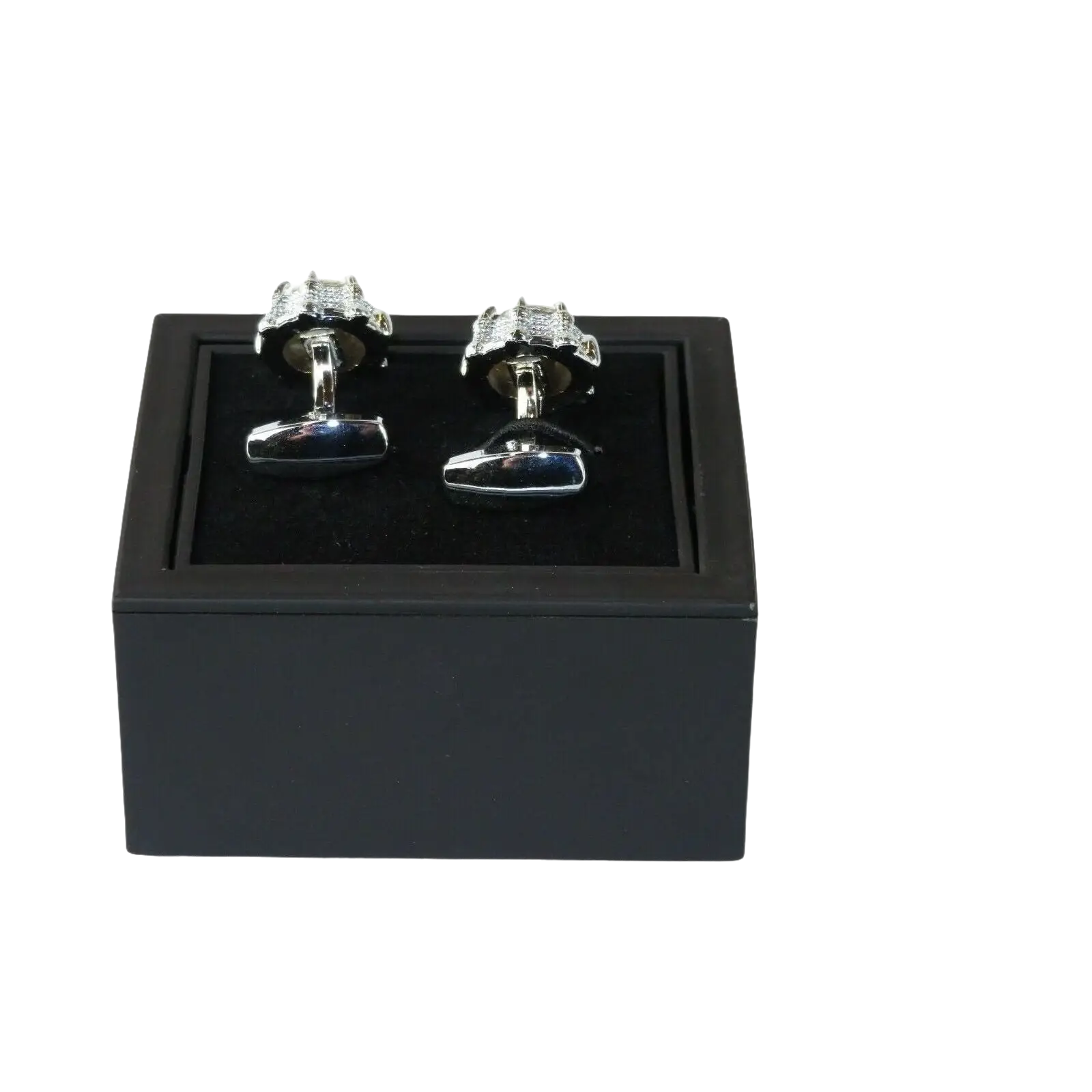 Mens Cufflinks by Vitorofolo for French Cuff Shirt V49 - 1 silver Plated,Crystal - J.Valintin Men's Wear Legend - 25066
