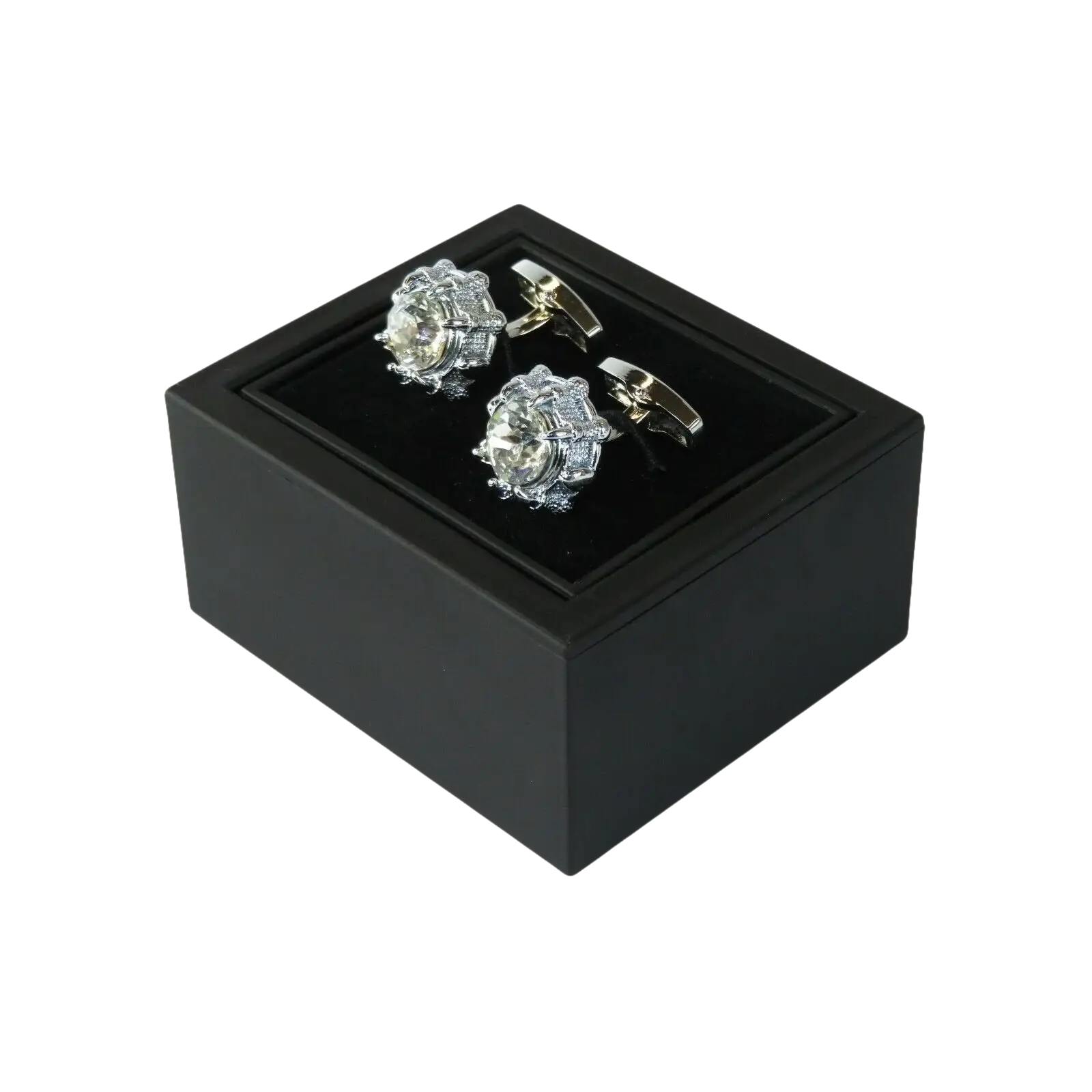 Mens Cufflinks by Vitorofolo for French Cuff Shirt V49 - 1 silver Plated,Crystal - J.Valintin Men's Wear Legend - 25066