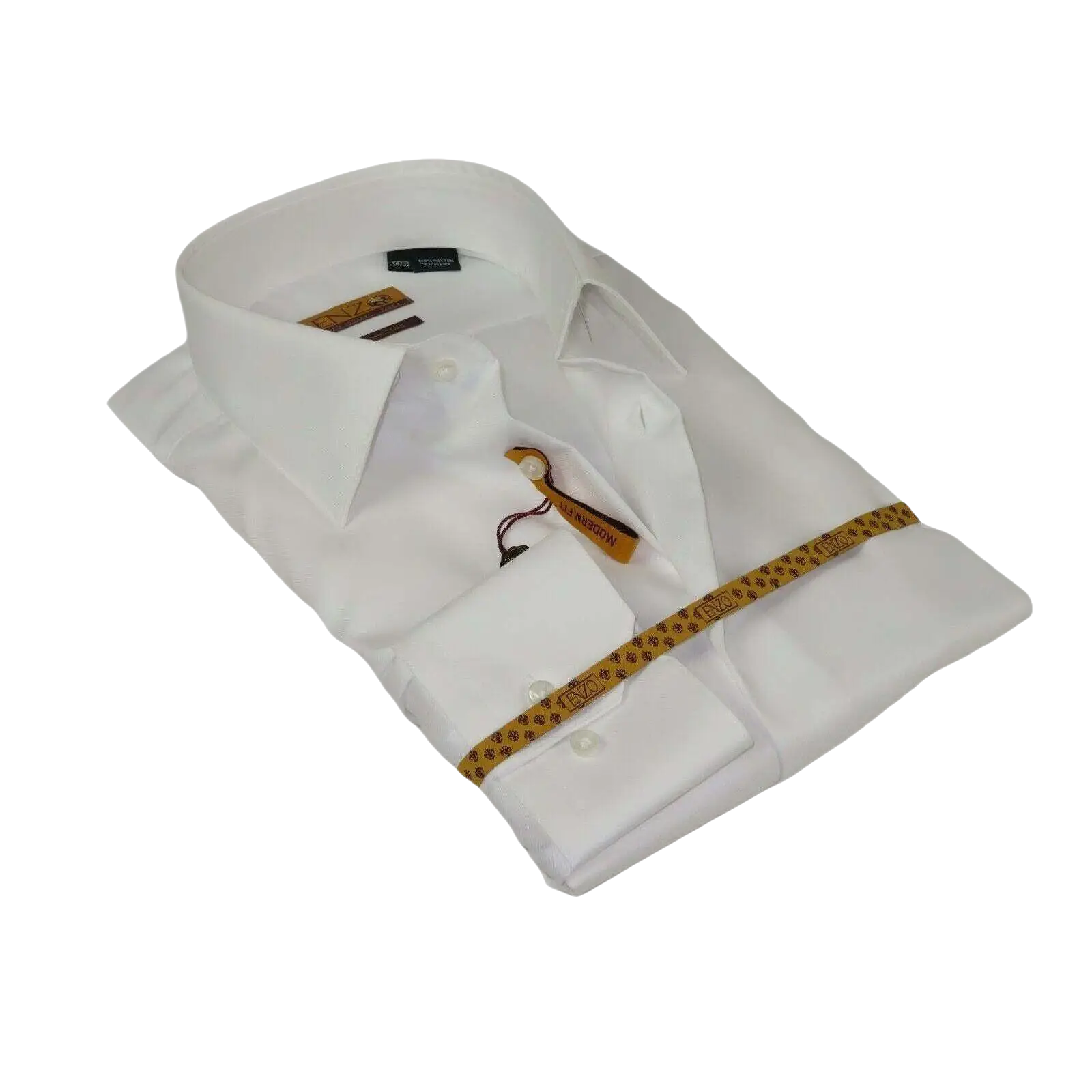 Mens ENZO Egyptian Soft Cotton Dress Shirt Barrel Cuff Wrinkle Free 61101 White - J.Valintin Men's Wear Legend - 13129